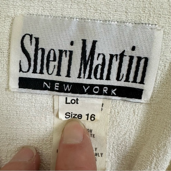 VINTAGE Sherri Martin White Button Up Dress Size 16 - Picture 11 of 12